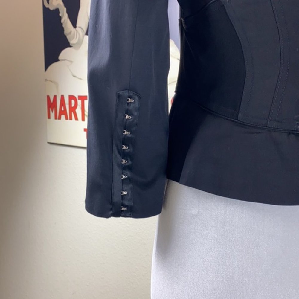 Bebe Collection Black Piping and Corset Suit Sz 10 - Picture 4 of 11